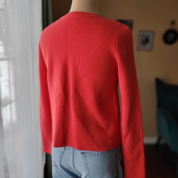 Chico's Red Hook & Eye Military Style Sweater Jacket, Size M - Picture 5 of 10